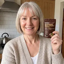 Gail R. with her PURAVA pouch